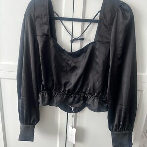 Wayf Satin Open Back Top